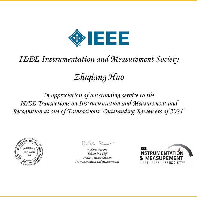 🎖 Honored as an Outstanding Reviewer of 2024 by IEEE TIM