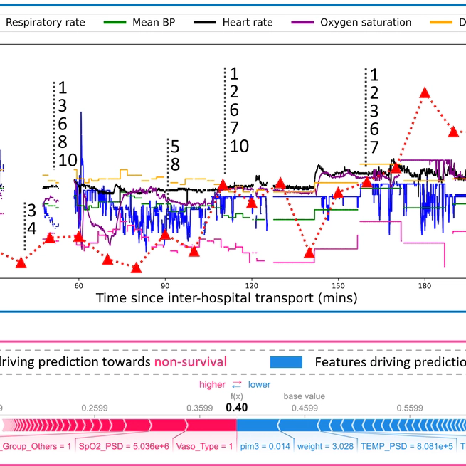 Dynamic Mortality Prediction in Critically Ill Children During Interhospital Transports Using Explainable AI